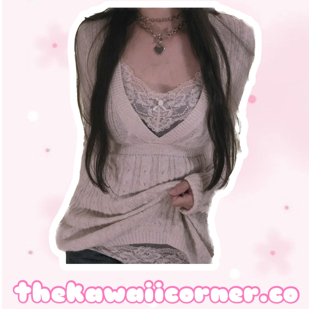 White knitted babydoll Jumper