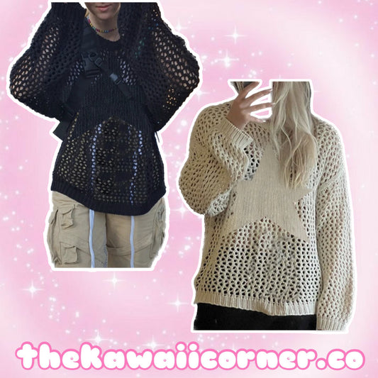 Oversized Star Knit Sweater