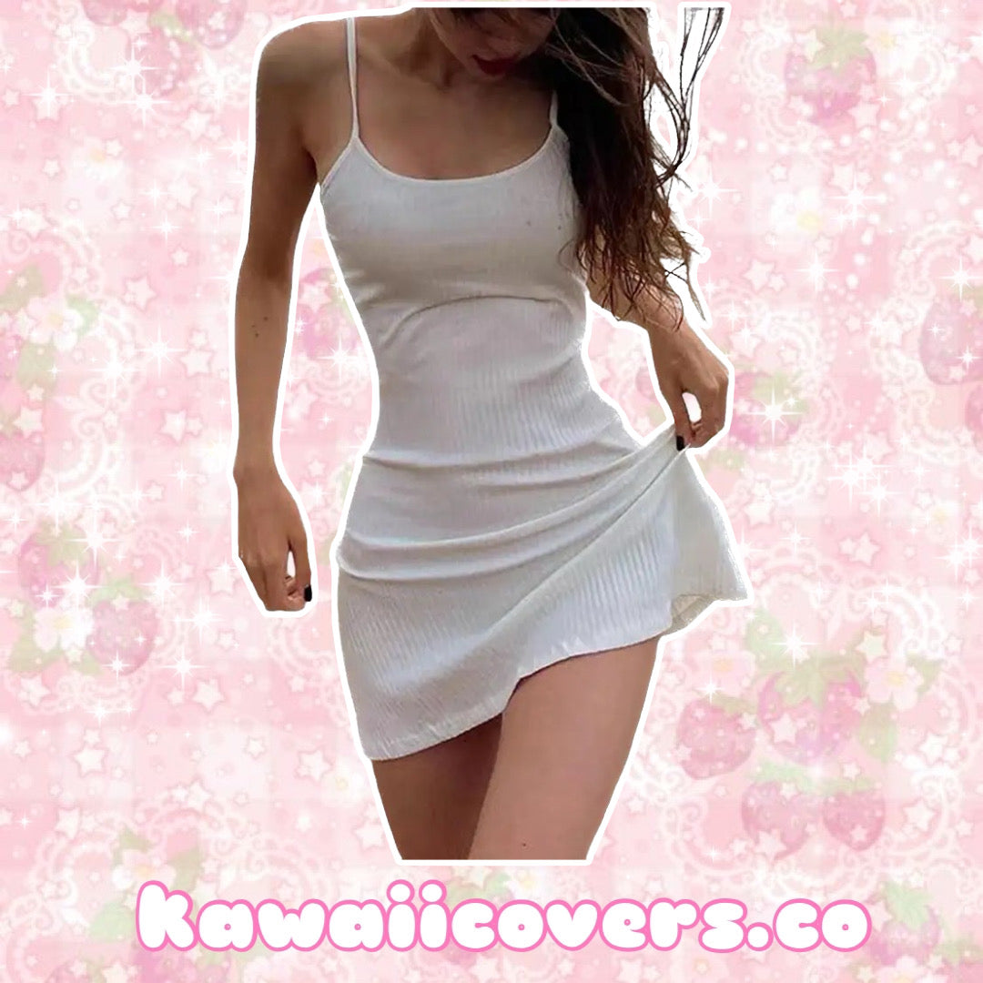 White Summer Basic Mini Dress