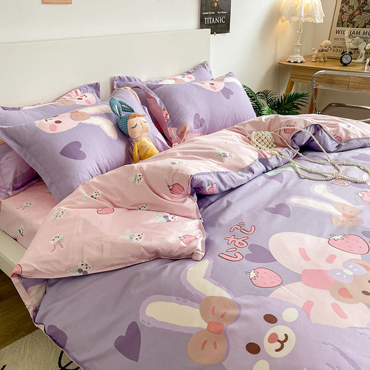 Lilac bunny bedding set
