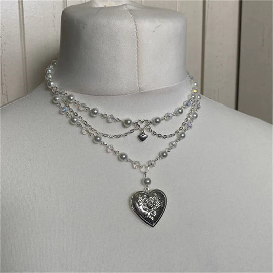 Heart Layered Locket Necklace