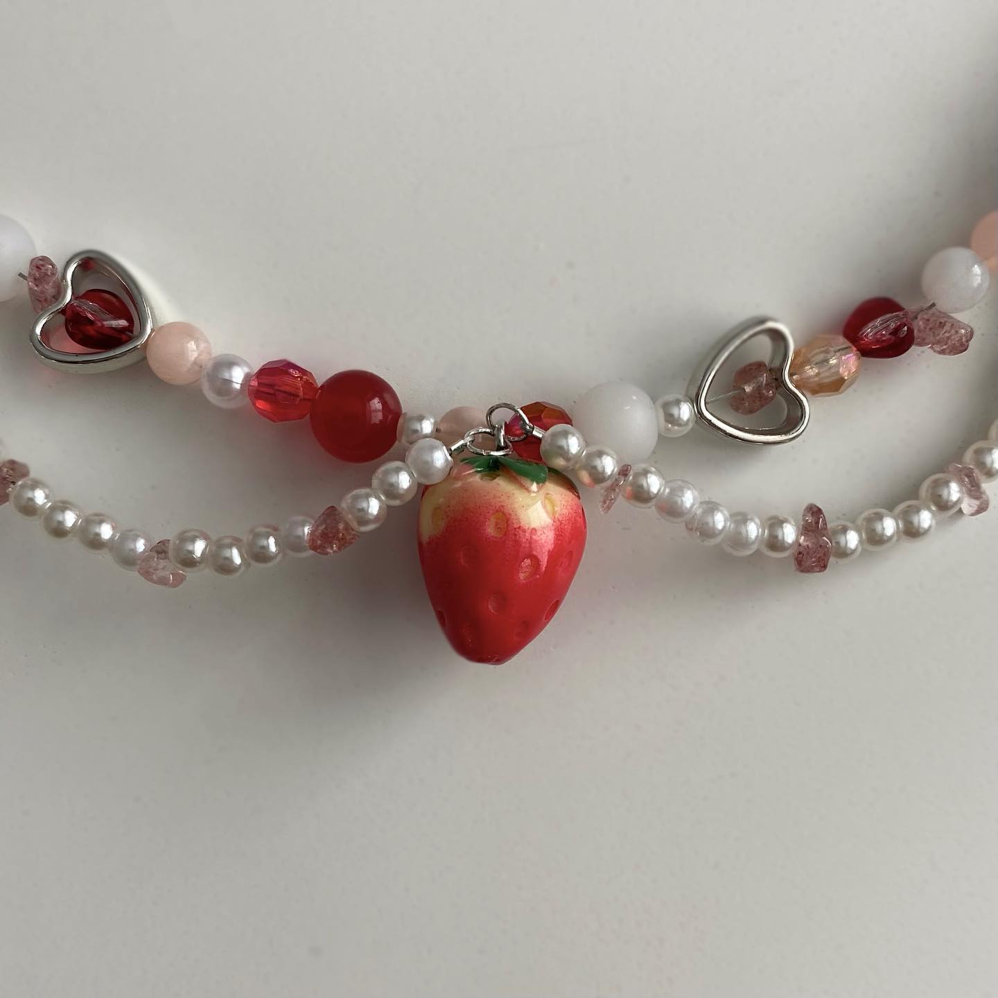 Strawberry Beaded Necklace