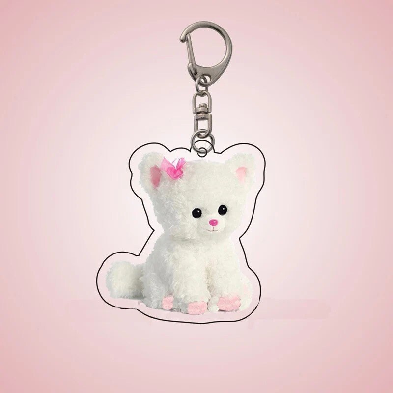 Acrylic bunny Keychain | y2k pearl kawaii coquette glass bead cottage core dainty charm jewellery gift gifts for her phone charm