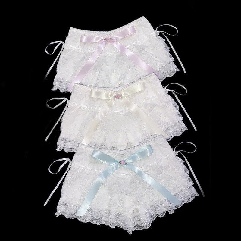 Lace ribbon coquette shorts – kawaiicorner
